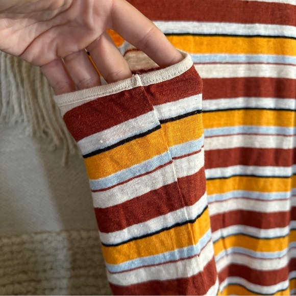 FRAME sunrise multi striped linen tank top S - Picture 5 of 10